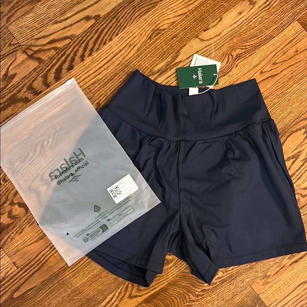 High Waist Navy Blue Women's Shorts